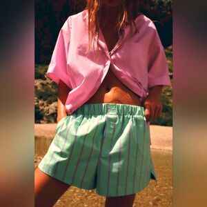 NWT..Zara Pastel Green and Purple Shorts..SIZE:S